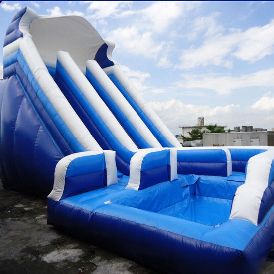 Water slide with pool