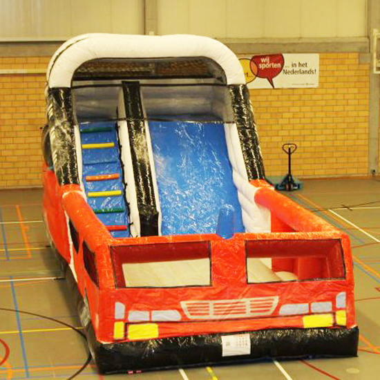 Inflatable fire truck slide