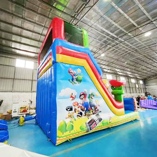 Inflatable dry slide double slide