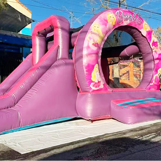 Inflatable roller castle with slide
